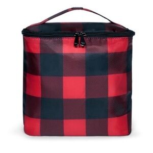 Lug Dolly Buffalo Check Red Cosmetic Bag. NWT